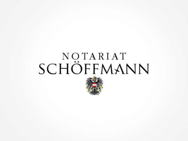 Logo Notar Schöffmann in schwarzer Schrift und Österreichwappen